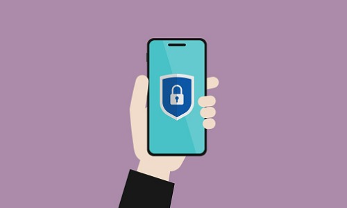 Mobile phone with protective shield